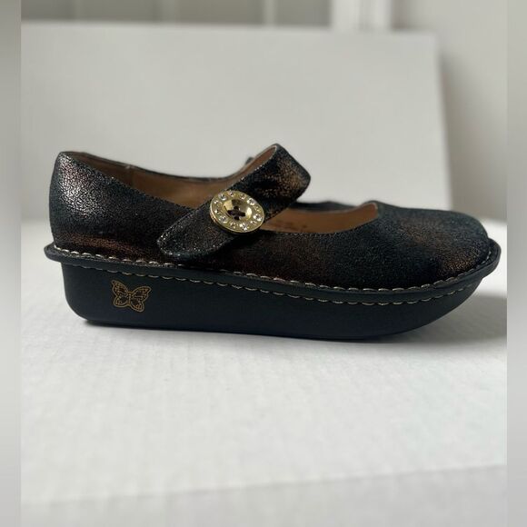 Alegria Paloma Soft Metallic Mary Janes Gold 38/US 8-8.5 - Picture 4 of 6